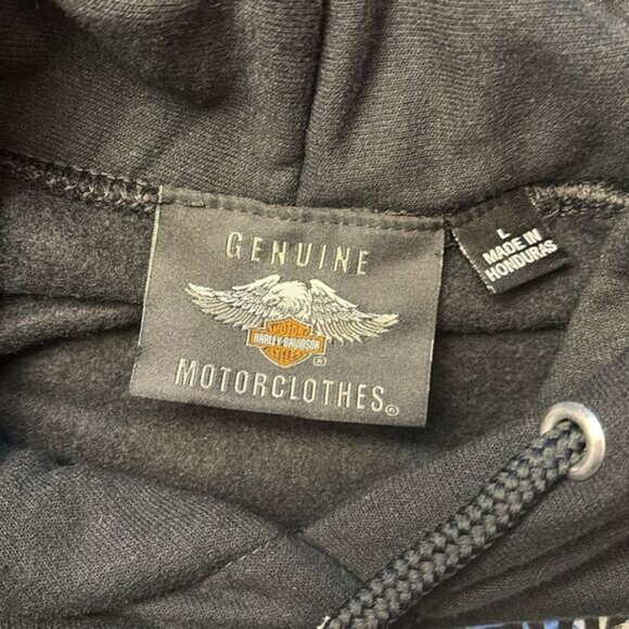 Harley Davidson black sweatshirt hoodie, size large, excellent used condition - Picture 5 of 6
